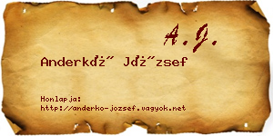 Anderkó József névjegykártya